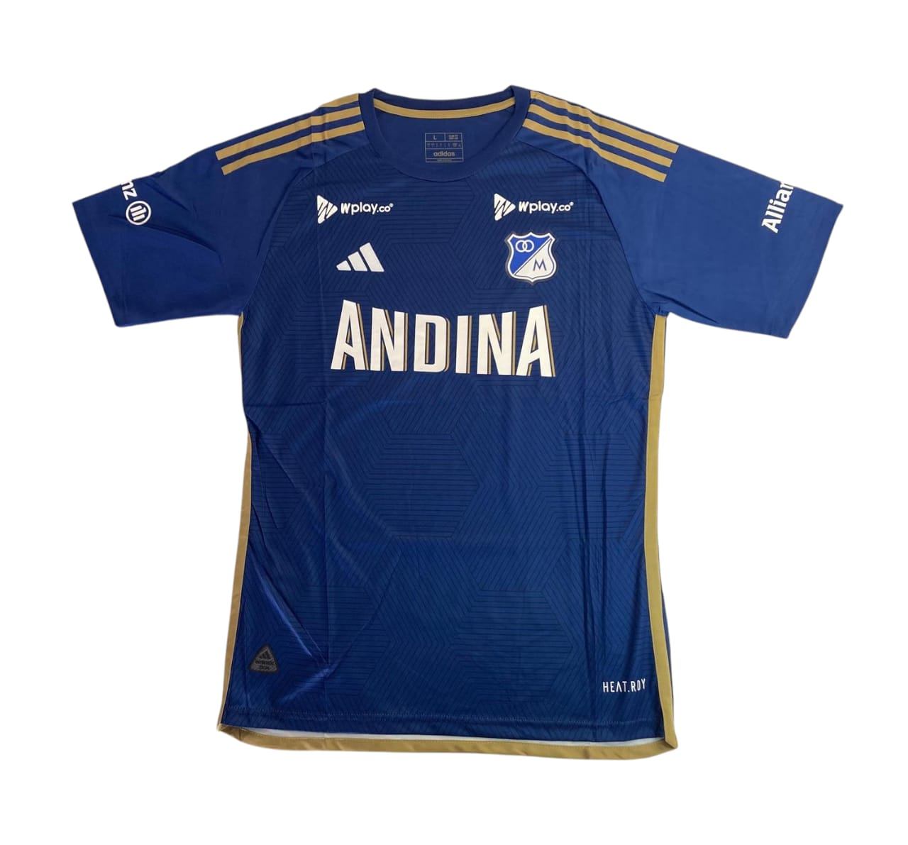 Camiseta Millonarios azul tipo jugador S-M-L 